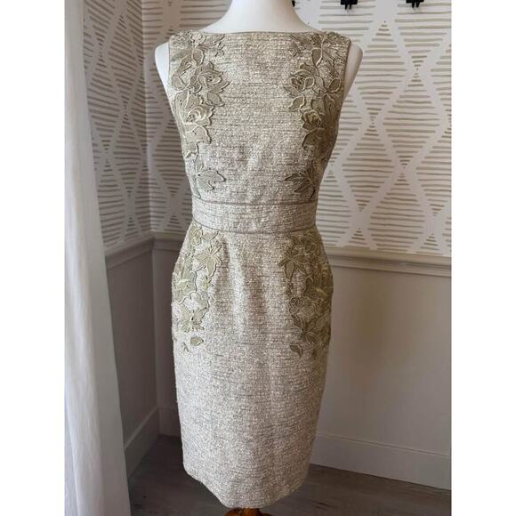 Badgley Mischka Cream and Gold Mini Dress - Picture 2 of 10